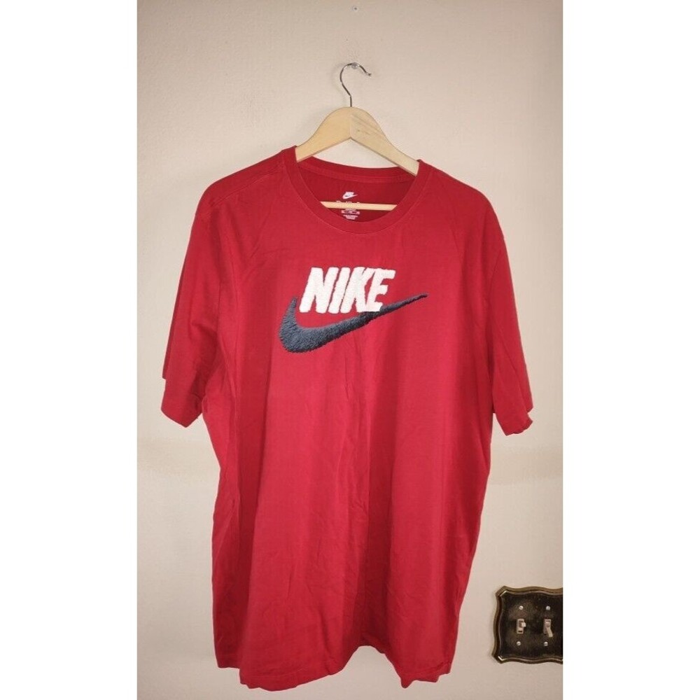 Men's Nike Red with Big White and Black Logo T-Shirt Size XXL - Picture 5 of 5